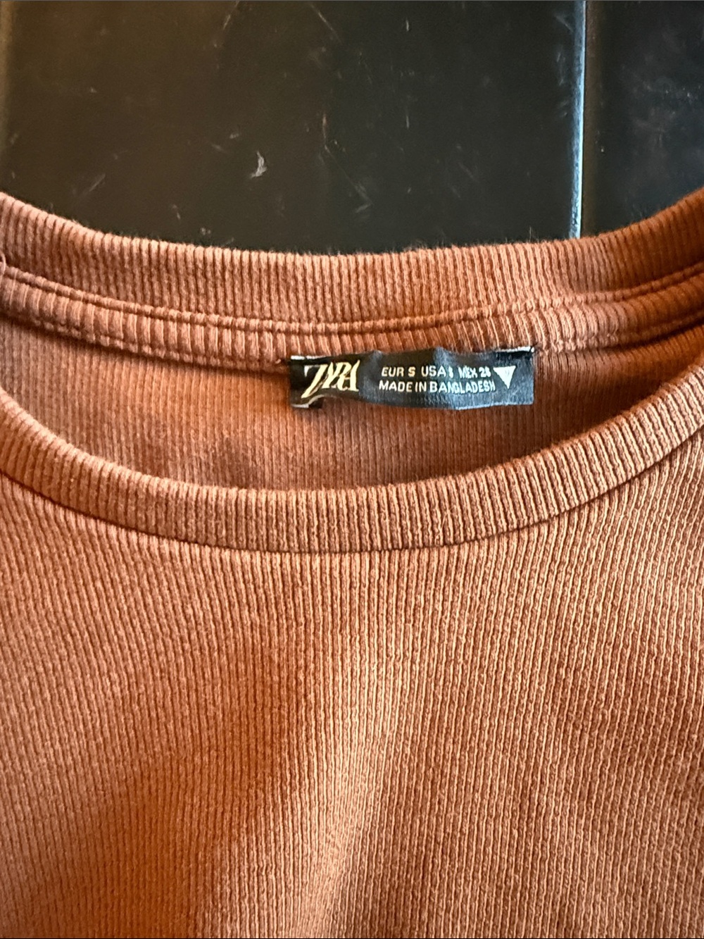 Zara Rust Ruched Short-Sleeve Mini Dress - Picture 2 of 3